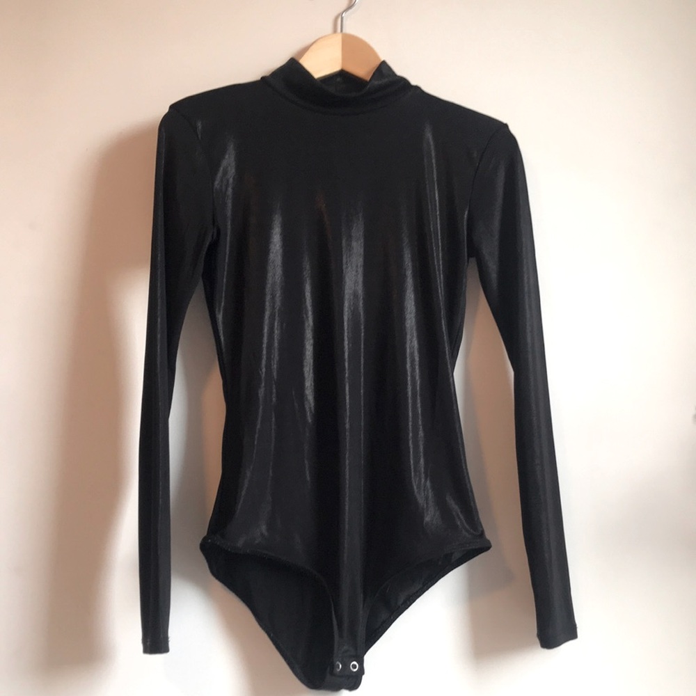 Zara black shiny body suit. Size Small. Excellent Used condition.